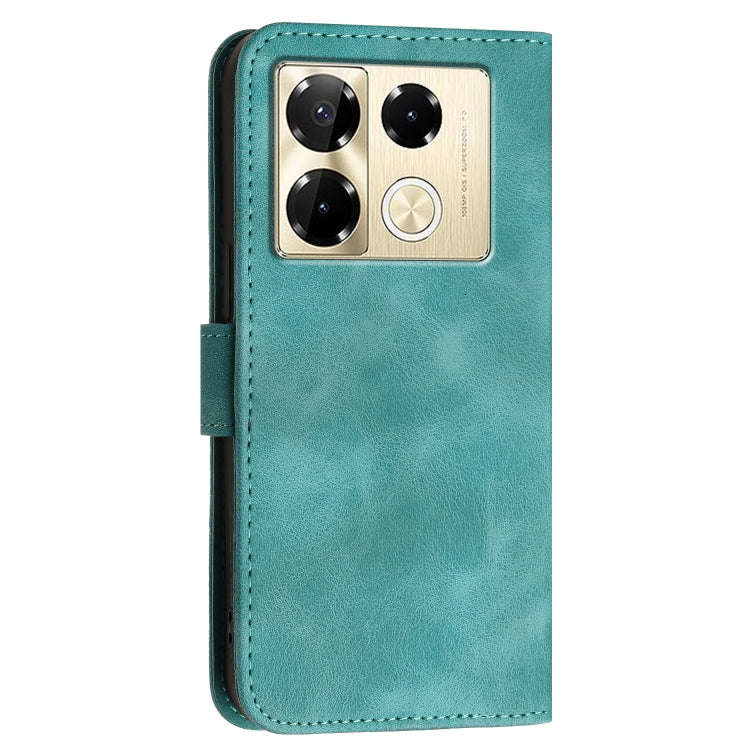 For Infinix Note 40 Pro 4G / 5G Grid Butterfly Embossed Pattern Leather Phone Case with Lanyard(L...