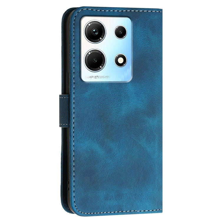 For Infinix Note 30 4G Grid Butterfly Embossed Pattern Leather Phone Case with Lanyard(Dark Blue)