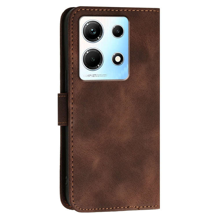For Infinix Note 30 4G Grid Butterfly Embossed Pattern Leather Phone Case with Lanyard(Coffee)