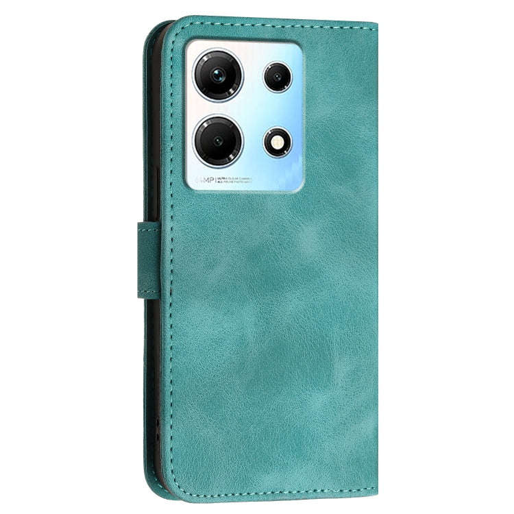 For Infinix Note 30 4G Grid Butterfly Embossed Pattern Leather Phone Case with Lanyard(Light Blue)