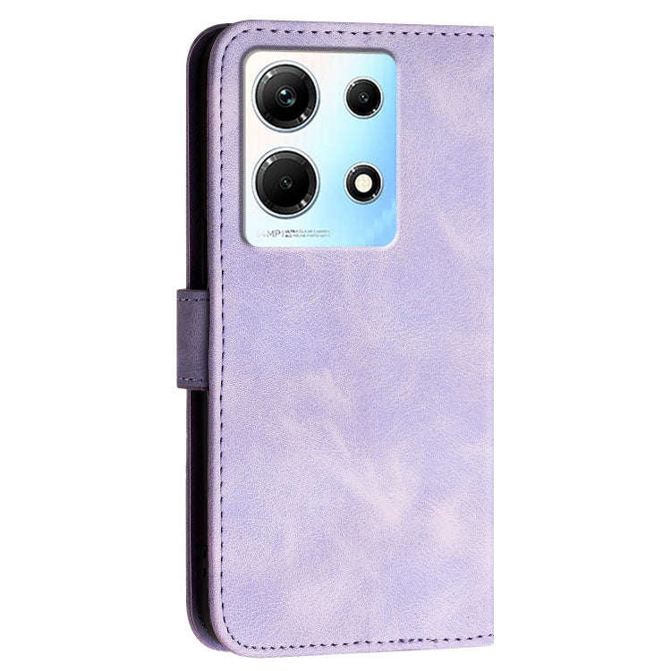 For Infinix Note 30 4G Grid Butterfly Embossed Pattern Leather Phone Case with Lanyard(Light Purple)