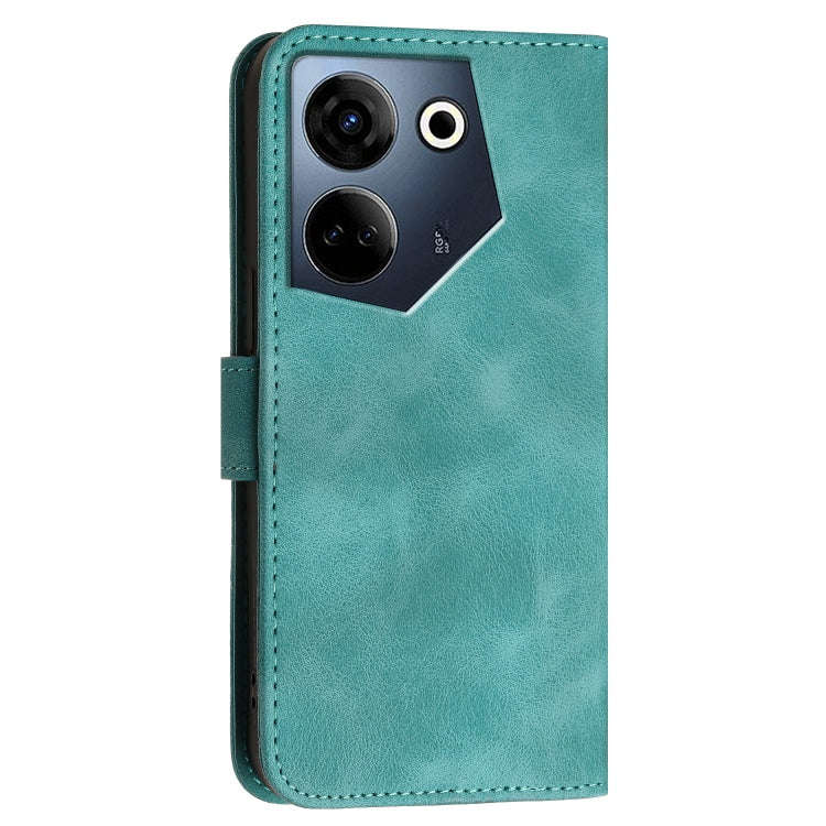 For Tecno Camon 20 / 20 Pro 4G Grid Butterfly Embossed Pattern Leather Phone Case with Lanyard(Li...