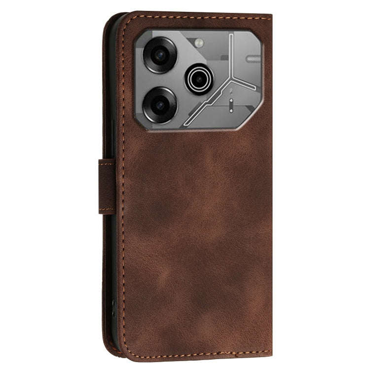 For Tecno Pova 6 5G / 6 Pro 5G Grid Butterfly Embossed Pattern Leather Phone Case with Lanyard(Co...