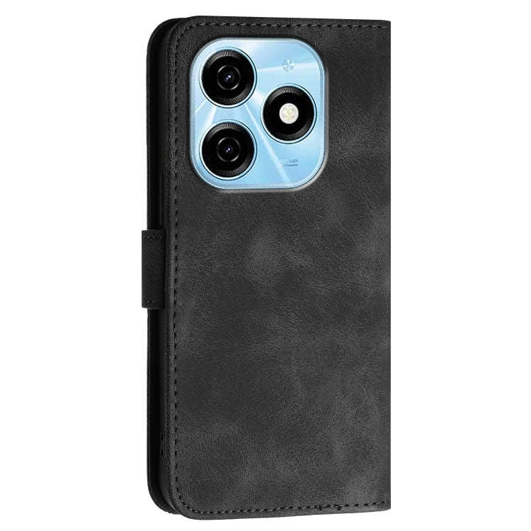 For Tecno Spark 20 4G / 20C 4G Grid Butterfly Embossed Pattern Leather Phone Case with Lanyard(Bl...