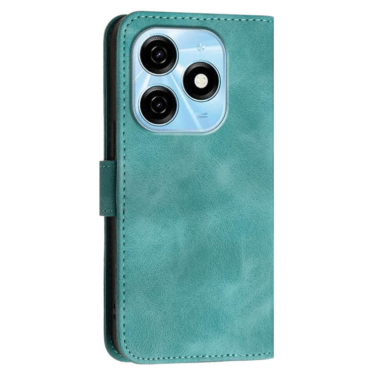 For Tecno Spark 20 4G / 20C 4G Grid Butterfly Embossed Pattern Leather Phone Case with Lanyard(Li...