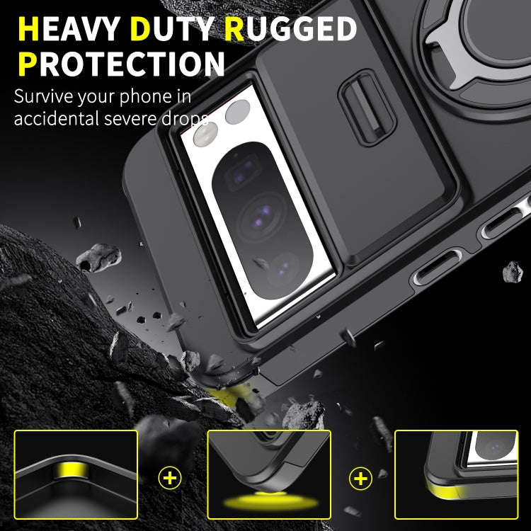 For Google Pixel 8 Pro Sliding Camshield Ring Holder Phone Case(Black)