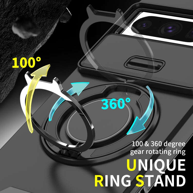 For Google Pixel 8 Pro Sliding Camshield Ring Holder Phone Case(Black)