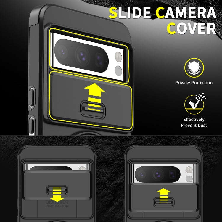 For Google Pixel 8 Pro Sliding Camshield Ring Holder Phone Case(Black)