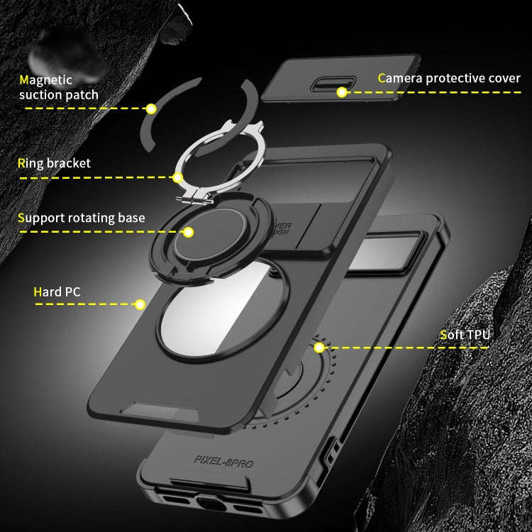 For Google Pixel 8 Pro Sliding Camshield Ring Holder Phone Case(Black)