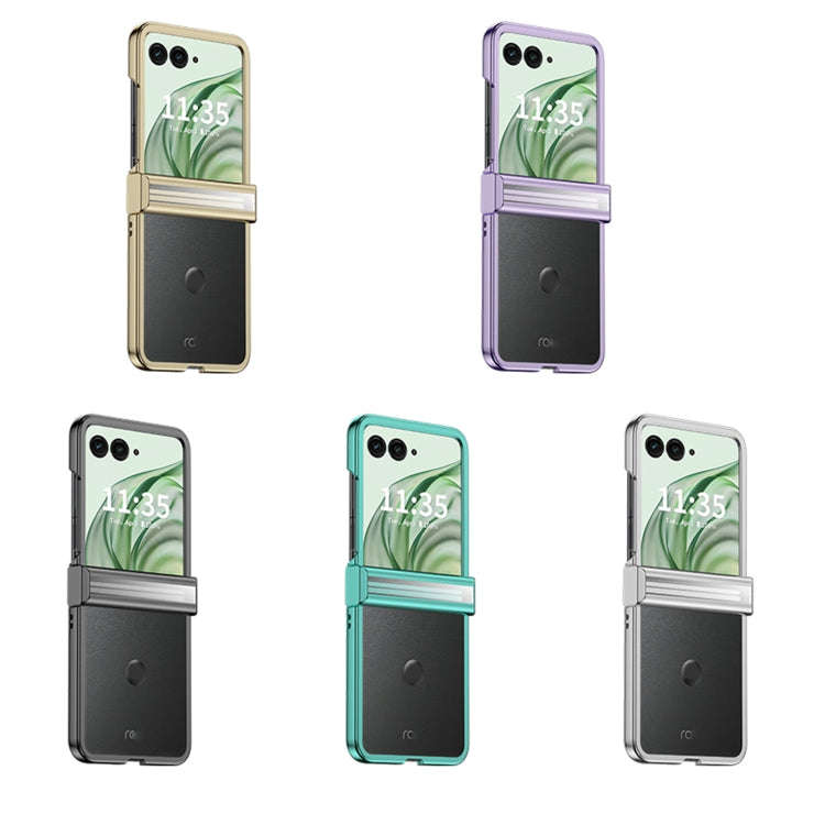 For Motorola Razr 50 Ultra Three Parts 6D Electroplating PC Shockproof Phone Case(Silver)