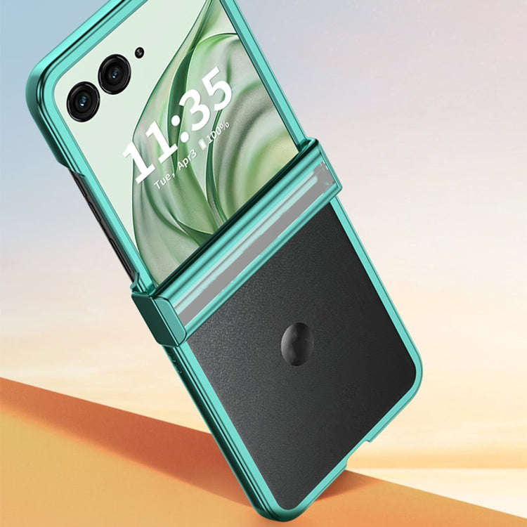 For Motorola Razr 50 Ultra Three Parts 6D Electroplating PC Shockproof Phone Case(Silver)