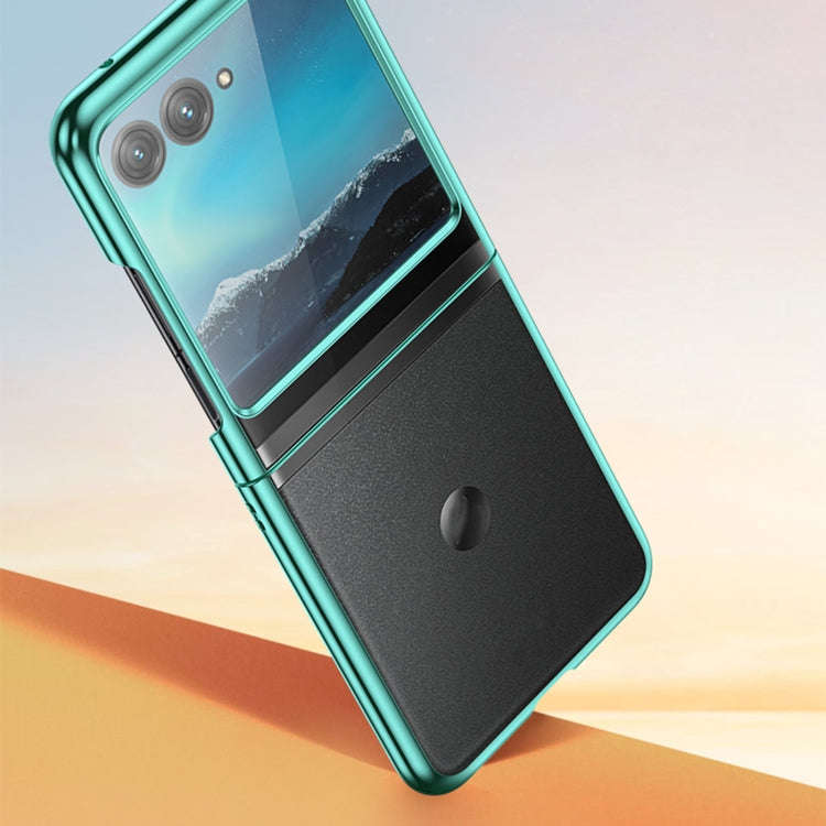For Motorola Razr 50 Ultra 6D Electroplating PC Shockproof Phone Case(Green)