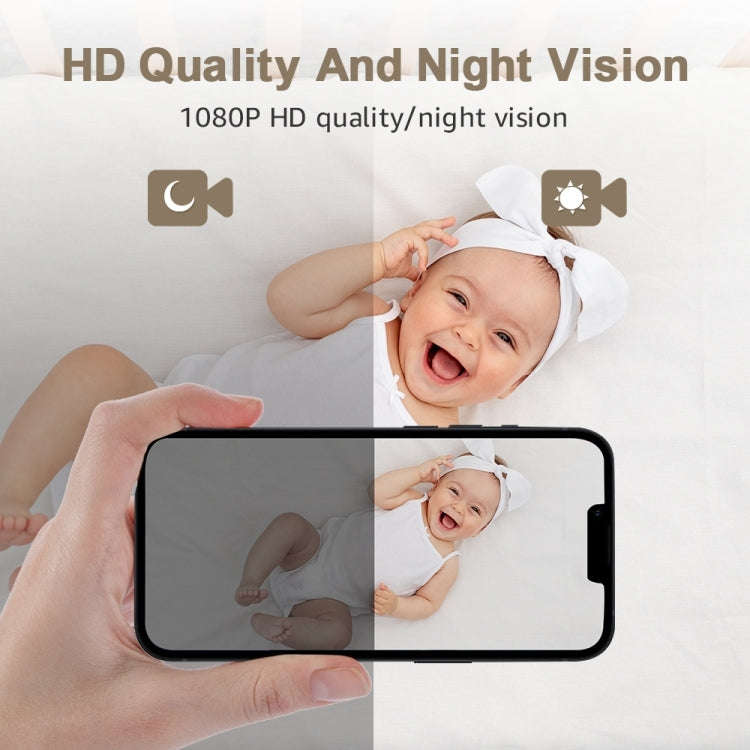 YT51 1920x1080 Home Baby Wireless Camera, with Temperature and Humidity Sensor EU Plug(White)