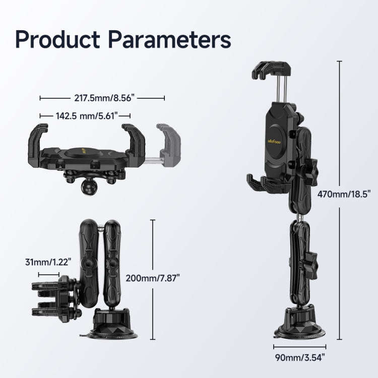 Ulefone UAN02 Armor Mount Max Car Phone Tablet Holder(Black)