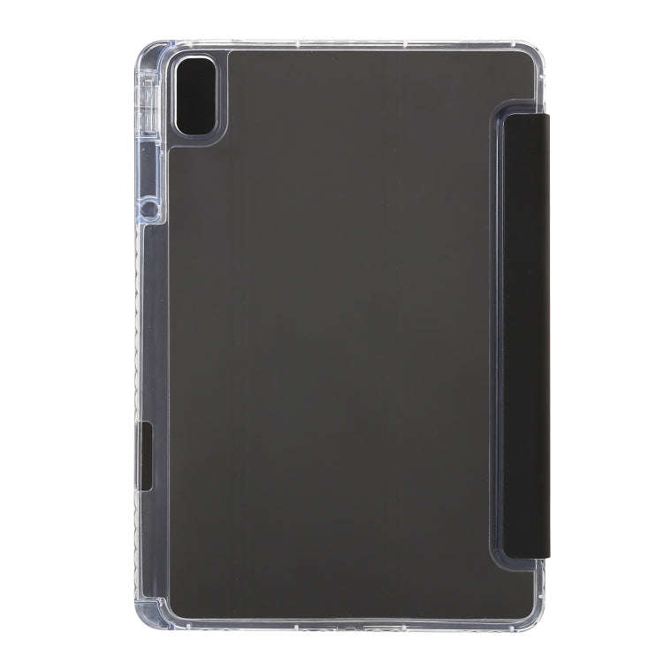 For Huawei Matepad SE 11 2024 Clear Acrylic 3-Fold Leather Tablet Case(Black)