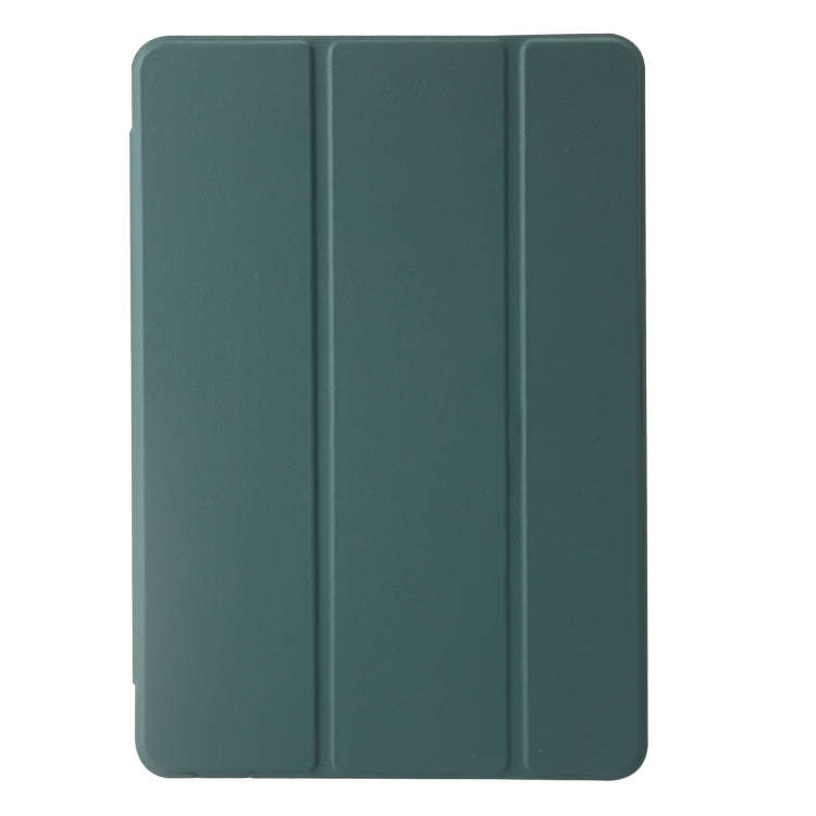 For Huawei Matepad SE 11 2024 Clear Acrylic 3-Fold Leather Tablet Case(Dark Green)