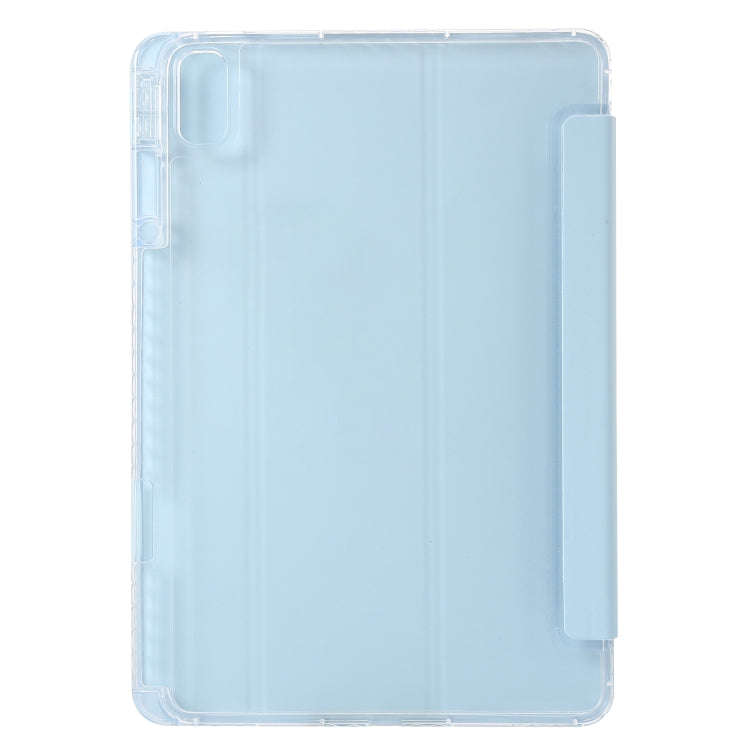 For Huawei Matepad SE 11 2024 Clear Acrylic 3-Fold Leather Tablet Case(Ice Blue)