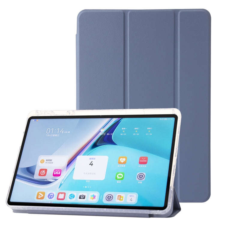 For Huawei Matepad SE 11 2024 Clear Acrylic 3-Fold Leather Tablet Case(Lavender Purple)