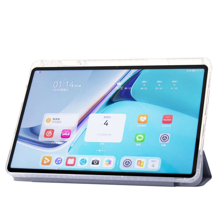 For Huawei Matepad SE 11 2024 Clear Acrylic 3-Fold Leather Tablet Case(Lavender Purple)