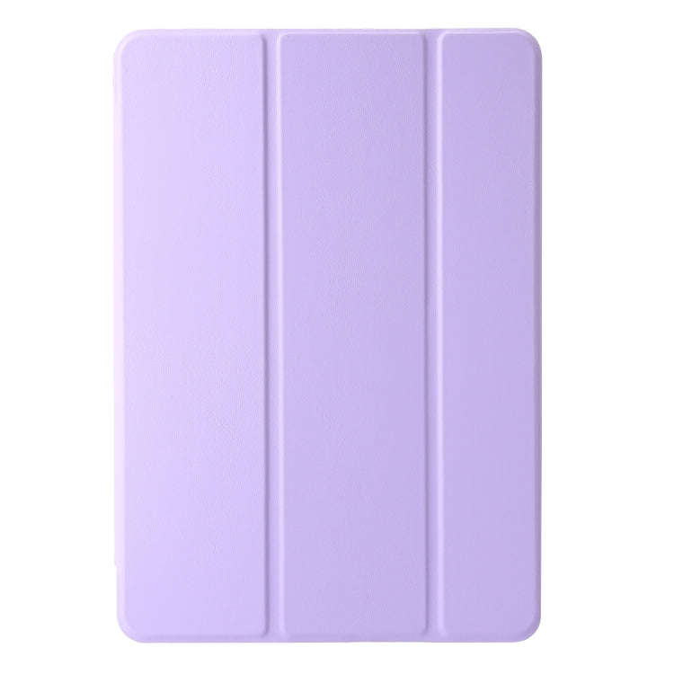For Huawei Matepad SE 11 2024 Clear Acrylic 3-Fold Leather Tablet Case(Purple)