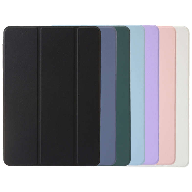 For Huawei Matepad SE 11 2024 Clear Acrylic 3-Fold Leather Tablet Case(Dark Green)