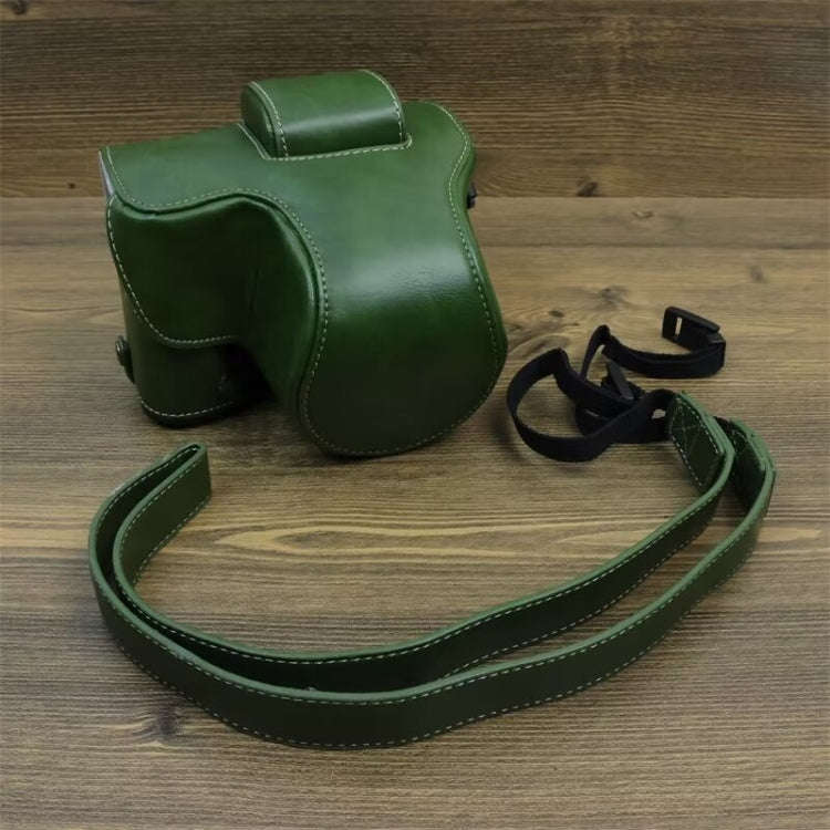 For FUJIFILM X-S20 Full Body Leather Camera Case Bag with Strap(Green)
