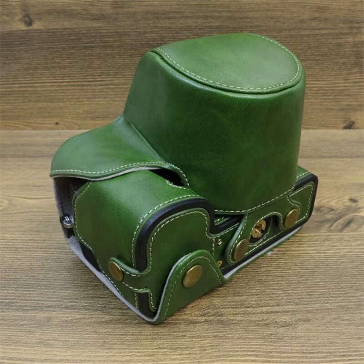 For FUJIFILM X-S20 Full Body Leather Camera Case Bag with Strap(Green)