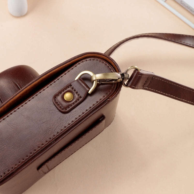For FUJIFILM X100VI Full Body Leather Camera Case Bag with Strap(Brown)
