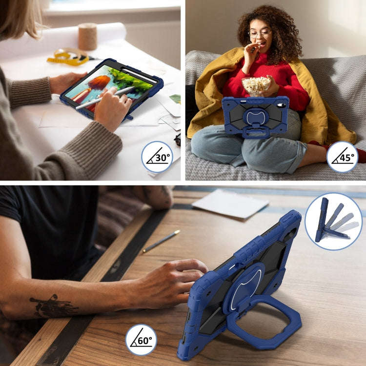For Huawei Matepad 11.5 2023 Contrast Color Robot Silicone Hybrid PC Tablet Case(Navy Black)
