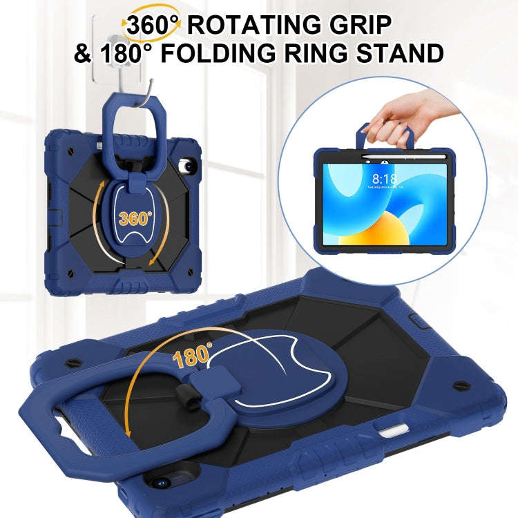 For Huawei Matepad 11.5 2023 Contrast Color Robot Silicone Hybrid PC Tablet Case(Navy Black)