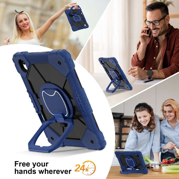 For Huawei Matepad 11.5 2023 Contrast Color Robot Silicone Hybrid PC Tablet Case(Navy Black)