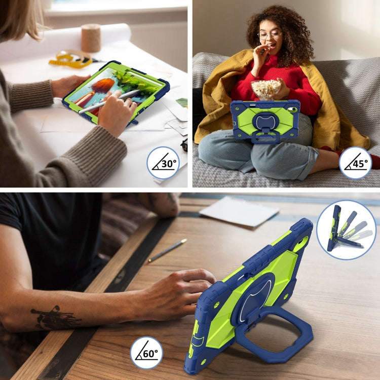 For Huawei Matepad 11.5 2023 Contrast Color Robot Silicone Hybrid PC Tablet Case(Navy Yellow Green)