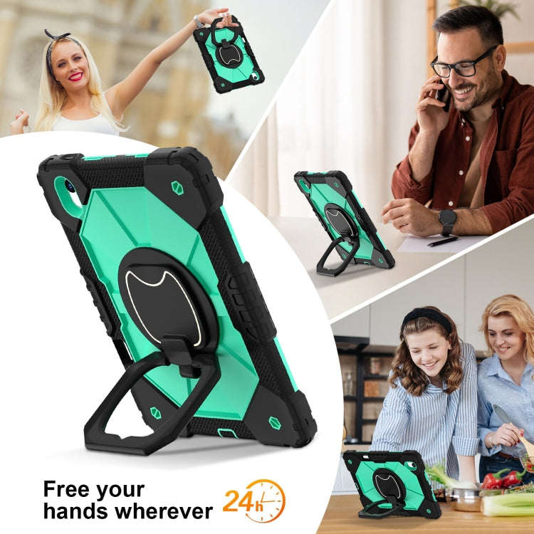 For Huawei Matepad 11.5 2023 Contrast Color Robot Silicone Hybrid PC Tablet Case(Black Mint Green)