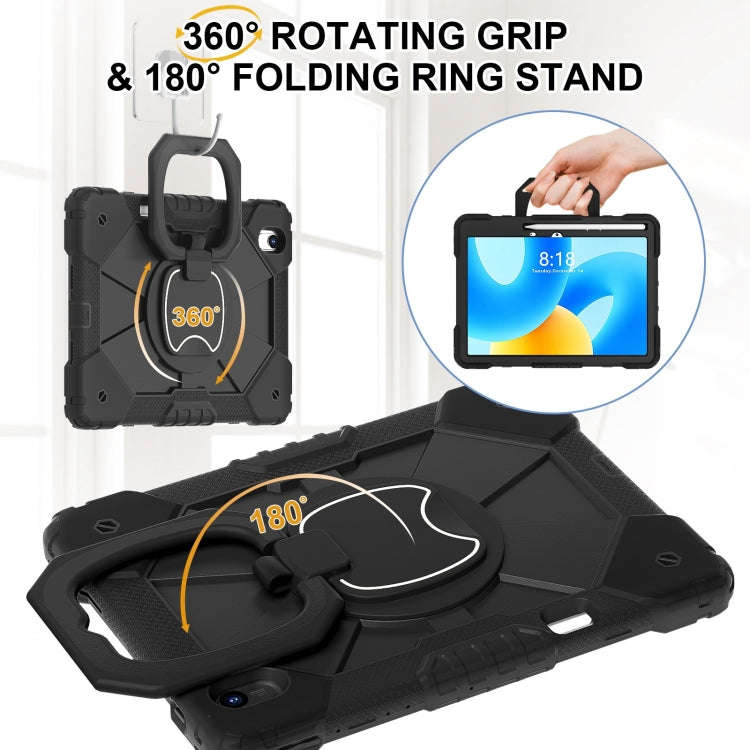 For Huawei Matepad 11.5 2023 Contrast Color Robot Silicone Hybrid PC Tablet Case(Black)