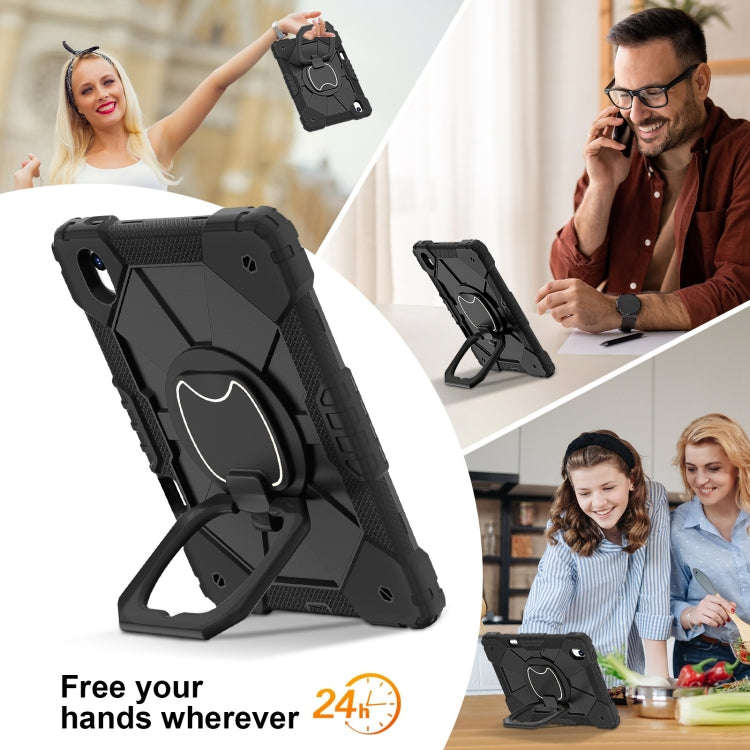For Huawei Matepad 11.5 2023 Contrast Color Robot Silicone Hybrid PC Tablet Case(Black)