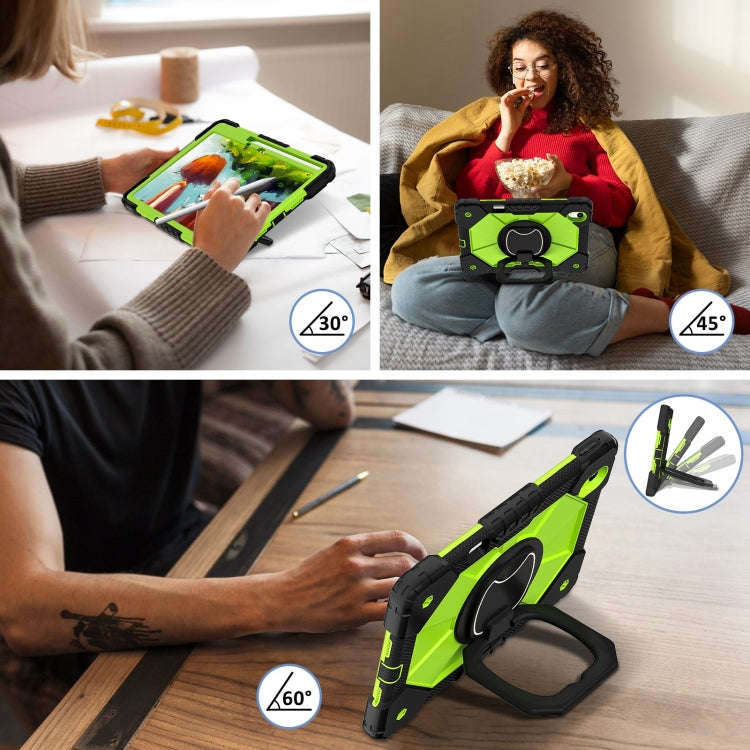 For Huawei Matepad 11.5 2023 Contrast Color Robot Silicone Hybrid PC Tablet Case(Black Yellow Green)