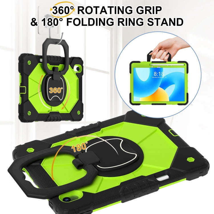 For Huawei Matepad 11.5 2023 Contrast Color Robot Silicone Hybrid PC Tablet Case(Black Yellow Green)