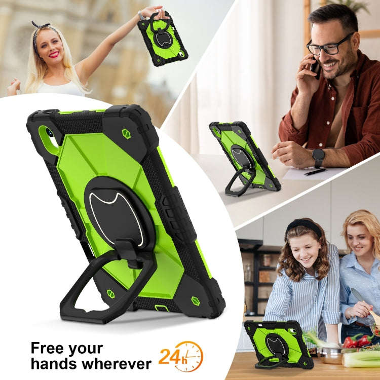 For Huawei Matepad 11.5 2023 Contrast Color Robot Silicone Hybrid PC Tablet Case(Black Yellow Green)
