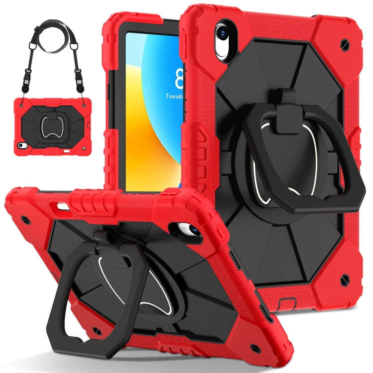 For Huawei Matepad 11.5 2023 Contrast Color Robot Silicone Hybrid PC Tablet Case(Red Black)