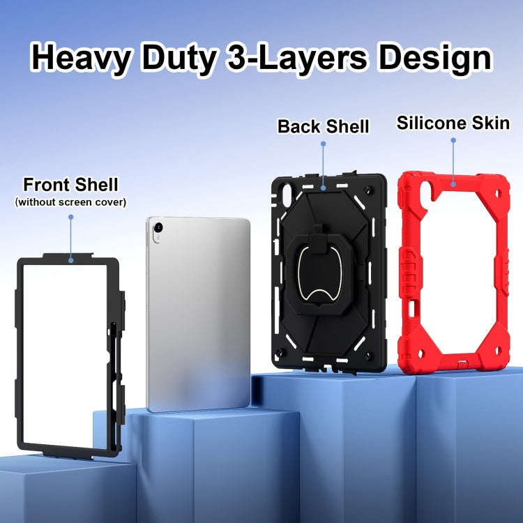 For Huawei Matepad 11.5 2023 Contrast Color Robot Silicone Hybrid PC Tablet Case(Red Black)