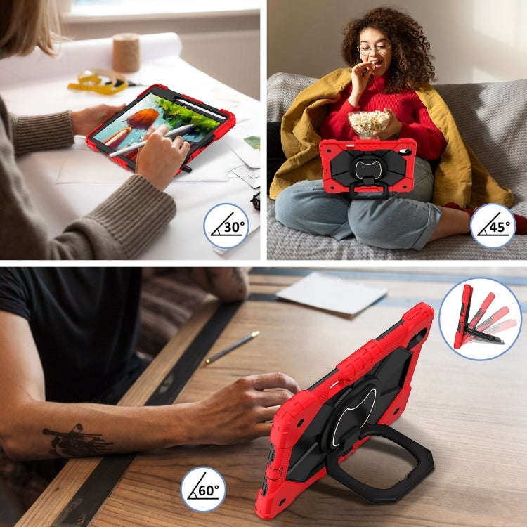 For Huawei Matepad 11.5 2023 Contrast Color Robot Silicone Hybrid PC Tablet Case(Red Black)