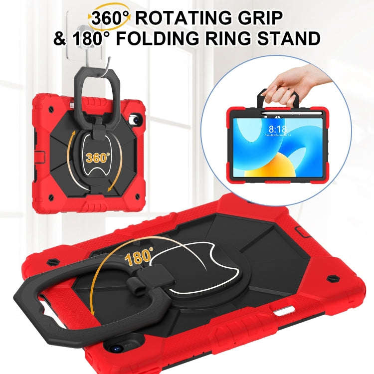 For Huawei Matepad 11.5 2023 Contrast Color Robot Silicone Hybrid PC Tablet Case(Red Black)