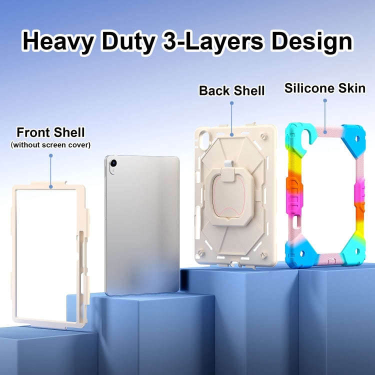 For Huawei Matepad 11.5 2023 Contrast Color Robot Silicone Hybrid PC Tablet Case(Colorful Blue)