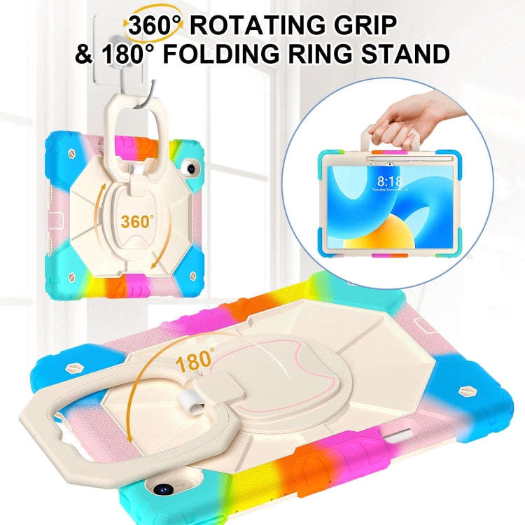 For Huawei Matepad 11.5 2023 Contrast Color Robot Silicone Hybrid PC Tablet Case(Colorful Blue)
