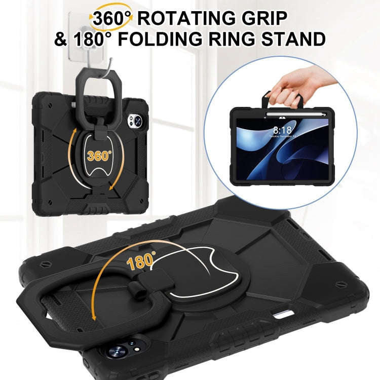 For Huawei MatePad Air 12 2024 Contrast Color Robot Silicone Hybrid PC Tablet Case(Black)