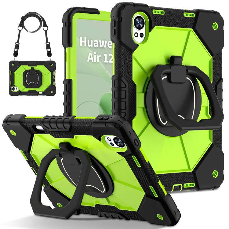 For Huawei MatePad Air 12 2024 Contrast Color Robot Silicone Hybrid PC Tablet Case(Black Yellow G...