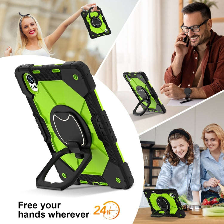 For Huawei MatePad Air 12 2024 Contrast Color Robot Silicone Hybrid PC Tablet Case(Black Yellow G...
