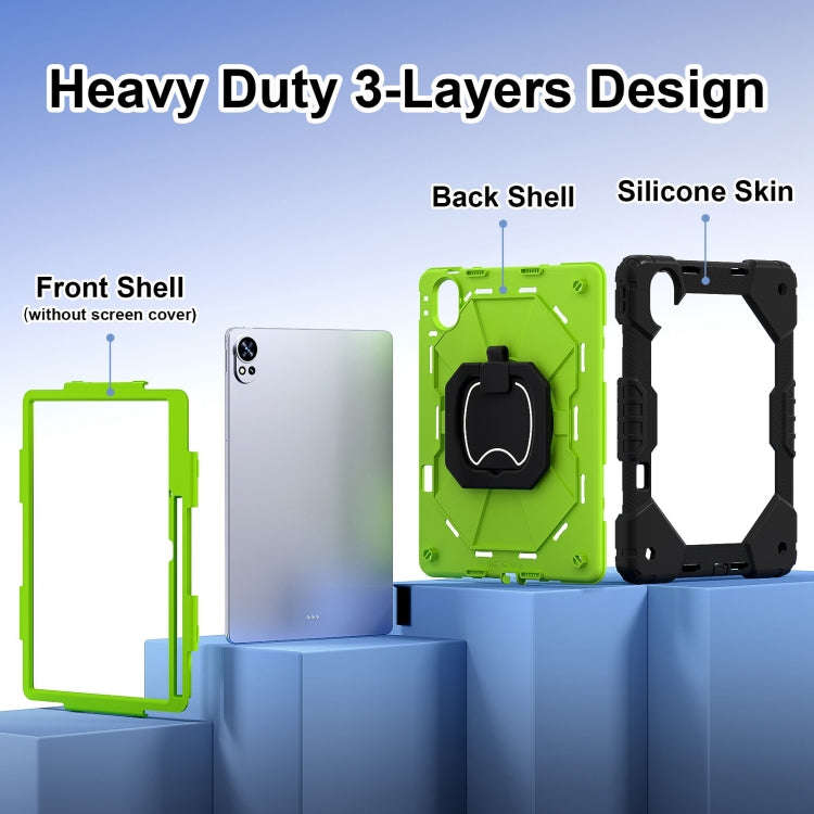 For Huawei MatePad Air 12 2024 Contrast Color Robot Silicone Hybrid PC Tablet Case(Black Yellow G...