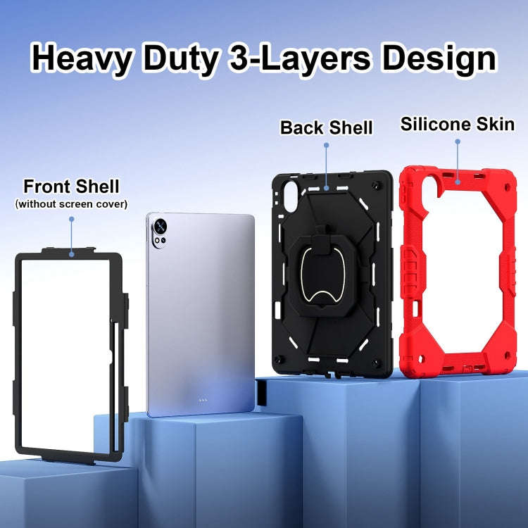 For Huawei MatePad Air 12 2024 Contrast Color Robot Silicone Hybrid PC Tablet Case(Red Black)
