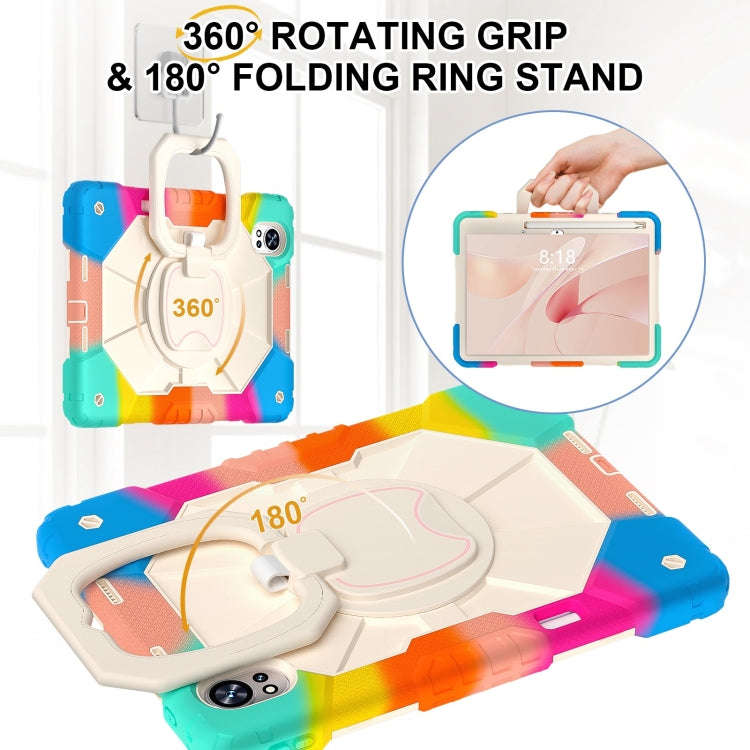 For Huawei MatePad Air 12 2024 Contrast Color Robot Silicone Hybrid PC Tablet Case(Colorful Blue)
